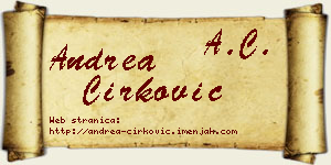 Andrea Ćirković vizit kartica